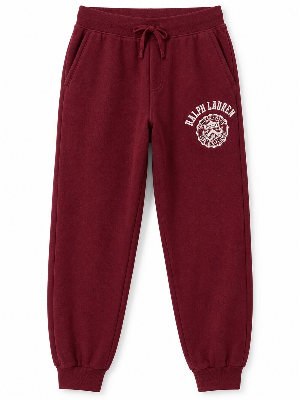 Polo Ralph Lauren Burgundy Crest Fleece Jogger Sweatpants L 14-16